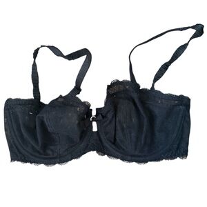 Chantelle Black Sheer Lace Cup Bra, size 32D
